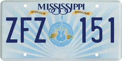 MS license plate ZFZ151