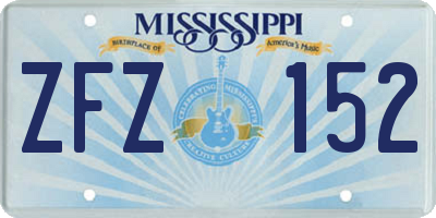 MS license plate ZFZ152