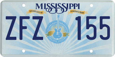 MS license plate ZFZ155