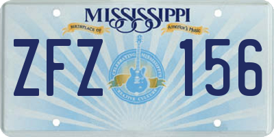MS license plate ZFZ156