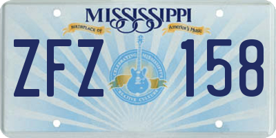 MS license plate ZFZ158