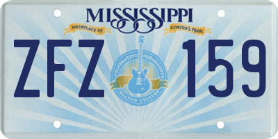 MS license plate ZFZ159