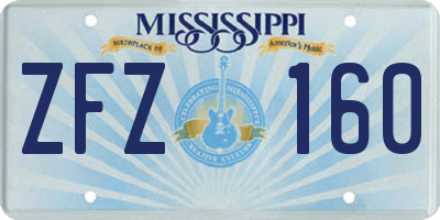 MS license plate ZFZ160