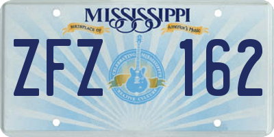 MS license plate ZFZ162