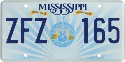 MS license plate ZFZ165