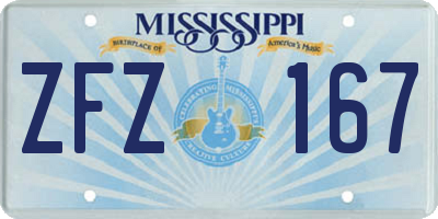 MS license plate ZFZ167