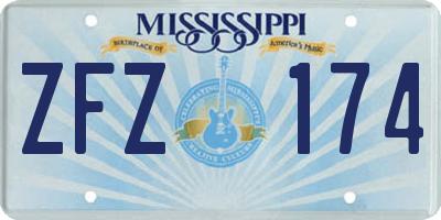 MS license plate ZFZ174