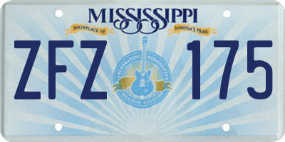 MS license plate ZFZ175