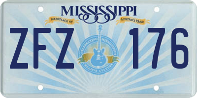 MS license plate ZFZ176