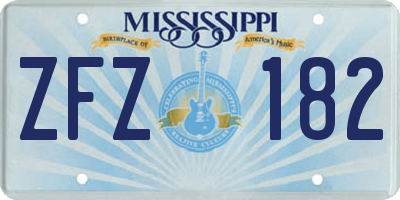 MS license plate ZFZ182