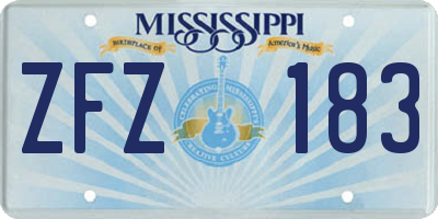 MS license plate ZFZ183