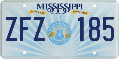 MS license plate ZFZ185