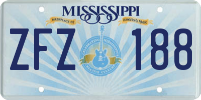 MS license plate ZFZ188