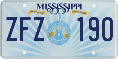 MS license plate ZFZ190