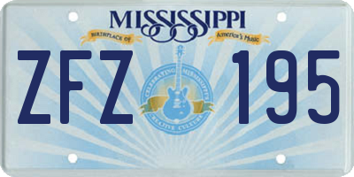 MS license plate ZFZ195
