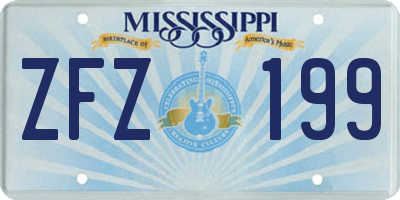 MS license plate ZFZ199