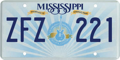 MS license plate ZFZ221
