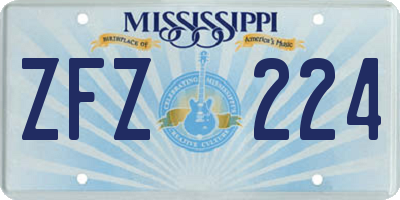 MS license plate ZFZ224
