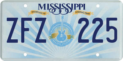 MS license plate ZFZ225