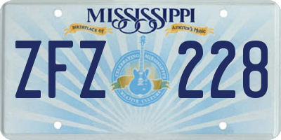 MS license plate ZFZ228