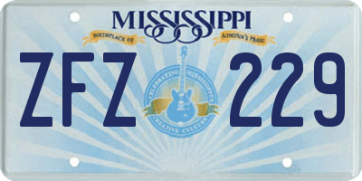 MS license plate ZFZ229