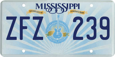 MS license plate ZFZ239