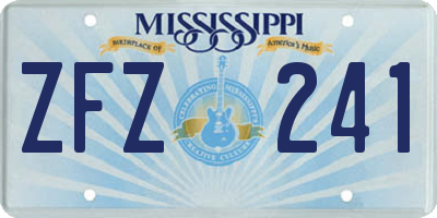 MS license plate ZFZ241