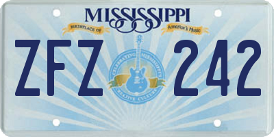 MS license plate ZFZ242