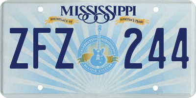MS license plate ZFZ244
