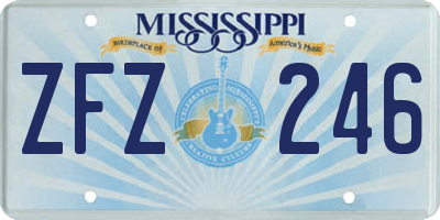 MS license plate ZFZ246