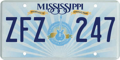 MS license plate ZFZ247