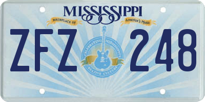 MS license plate ZFZ248