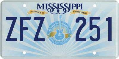 MS license plate ZFZ251