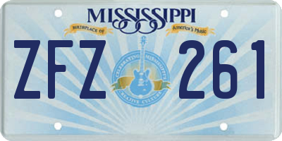 MS license plate ZFZ261