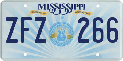 MS license plate ZFZ266