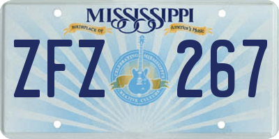 MS license plate ZFZ267