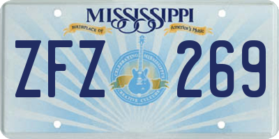 MS license plate ZFZ269