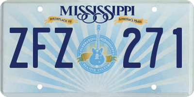 MS license plate ZFZ271