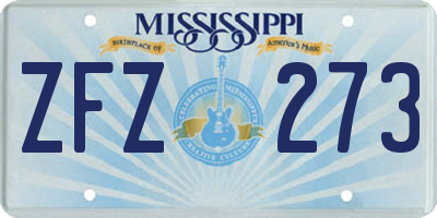 MS license plate ZFZ273