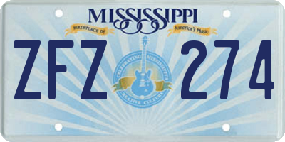 MS license plate ZFZ274