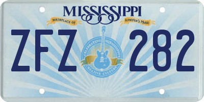 MS license plate ZFZ282