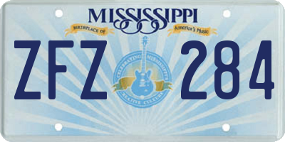 MS license plate ZFZ284