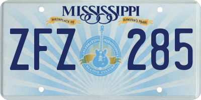 MS license plate ZFZ285