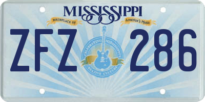 MS license plate ZFZ286