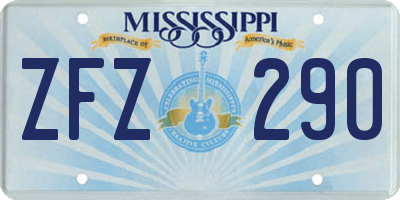 MS license plate ZFZ290