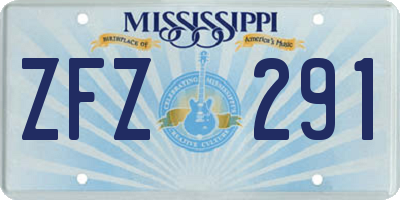 MS license plate ZFZ291