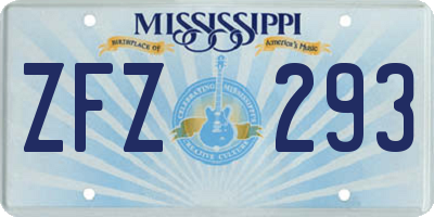 MS license plate ZFZ293