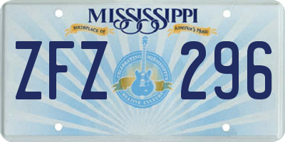 MS license plate ZFZ296