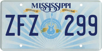 MS license plate ZFZ299