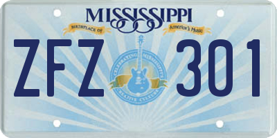 MS license plate ZFZ301